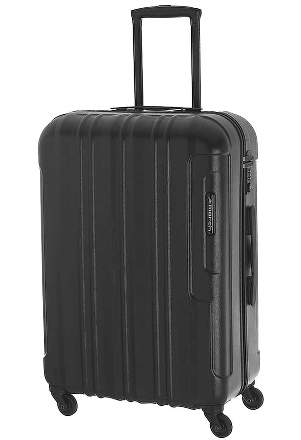 Средний чемодан из пластика 4-х колесный 74 л March Cosmopolitan, черный металлик