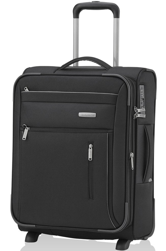 Мала валіза ручна поклажа Travelite Capri – 41/50 л, 2,7 кг Чорна