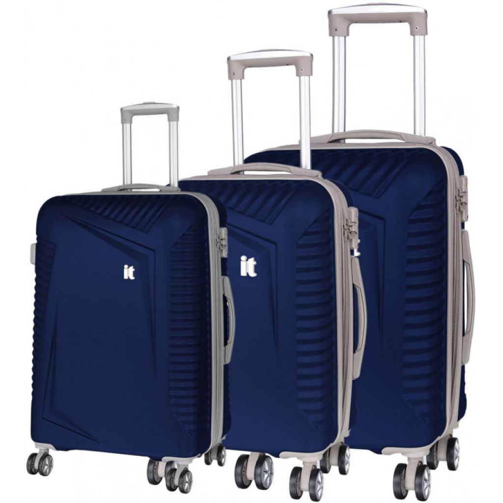IT Luggage OUTLOOK комплект чемоданов из ABS пластика на 4 колесах синий
