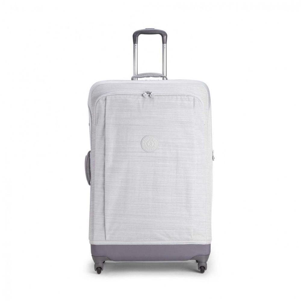 Kipling SUPER HYBRID 103 л чемодан из полипропилена и полиэстера на 4 колесах серый