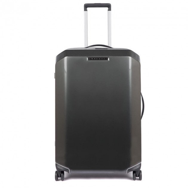 Piquadro CUBICA/Black M 70 л чемодан из поликарбоната на 4 колесах черный