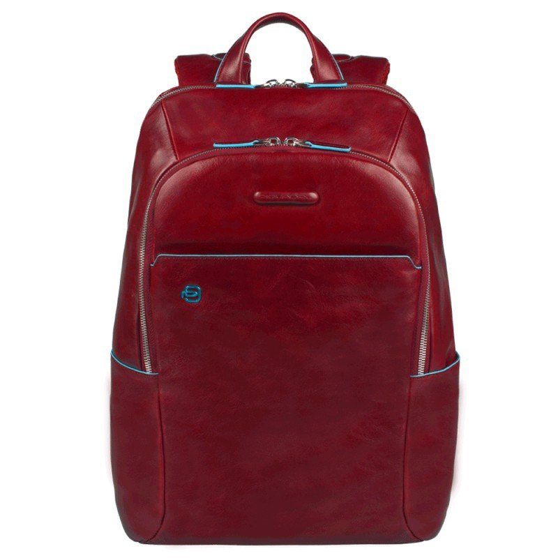 Piquadro Blue Square 15 л городской рюкзак из натуральной кожи красный