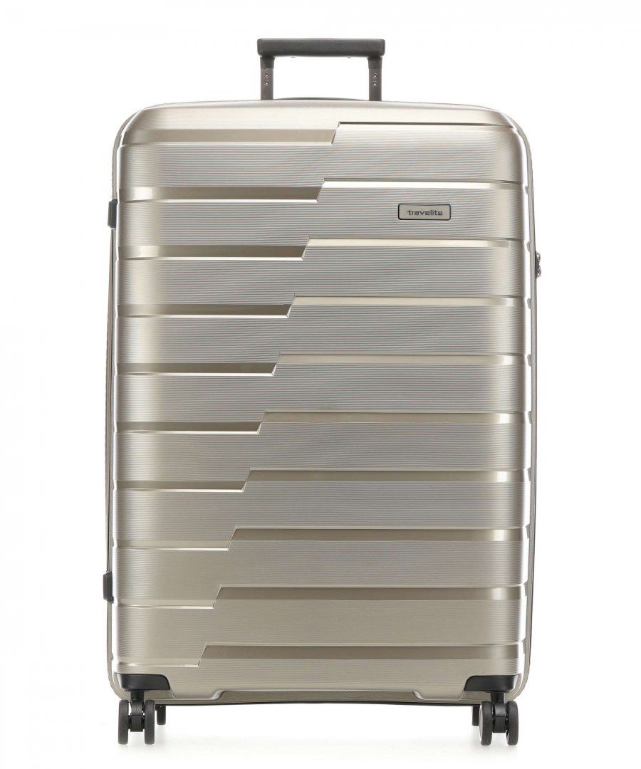 Большой чемодан Travelite AIR BASE на 105 л из полипропилена на 4 колесах Бежевый