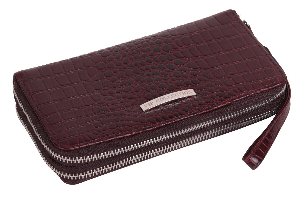 Мужской  клатч-кошелек кожаный Vip Collection 1501-C Коричневый