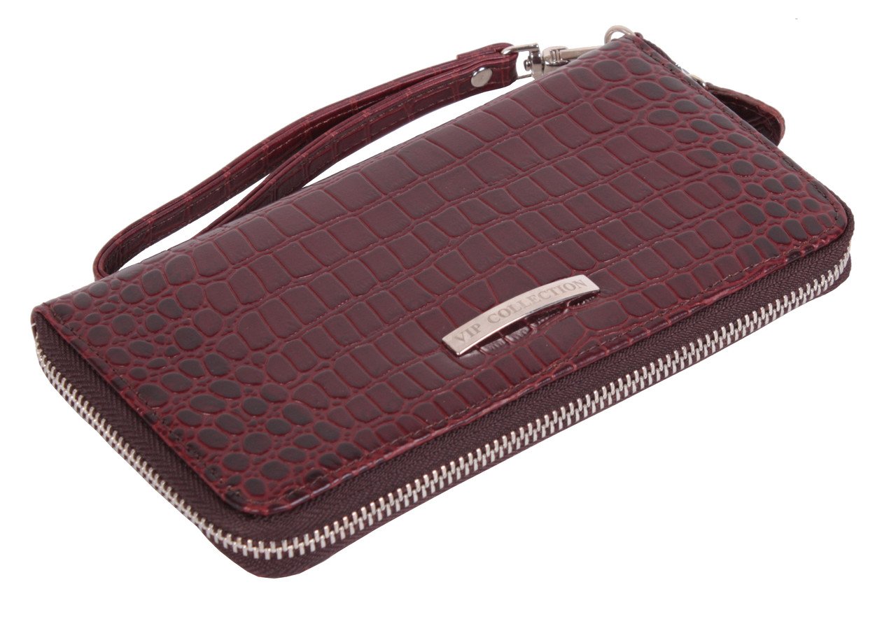 Мужской  клатч-кошелек кожаный Vip Collection 1502-C Коричневый