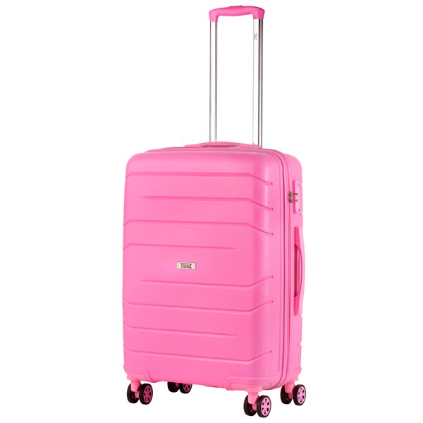 TravelZ Big Bars (M) Pink 63 л чемодан из полипропилена на 4 колесах розовый
