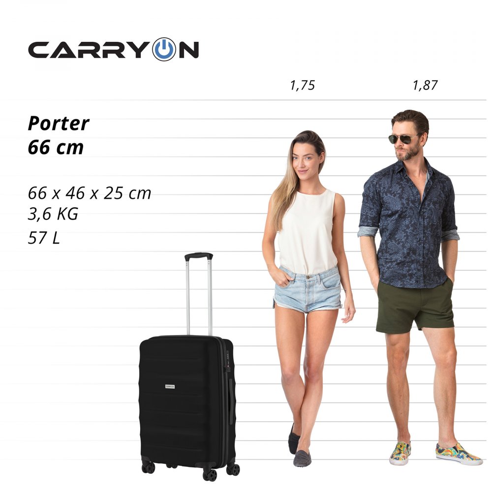 Средний чемодан CarryOn Porter 930029 черный
