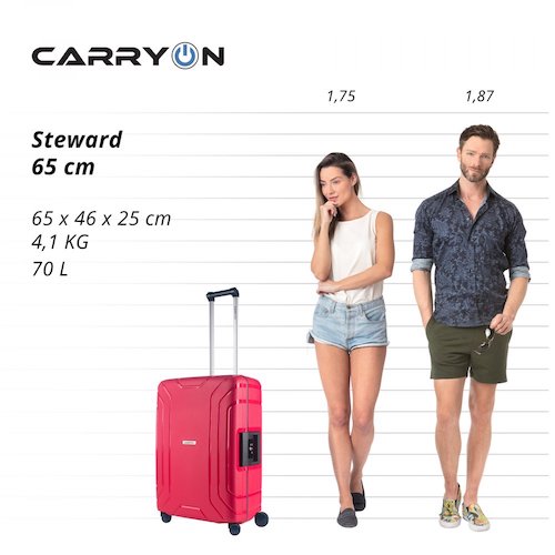 Средний чемодан CarryOn Steward 930042 красный